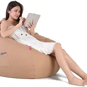 Lazy Sofas Bean Bags Single Backrest Chairs Tatami Mats Bean Bags Chairs Unlined L-90 * 100 cm Brown (bez wypełnienia)