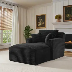 Modern Chaise Longue Sofa Made of Corduroy, Comfortable Sofa Bed/recliner Chair Without Assembly, Recliner Chair for Living Room