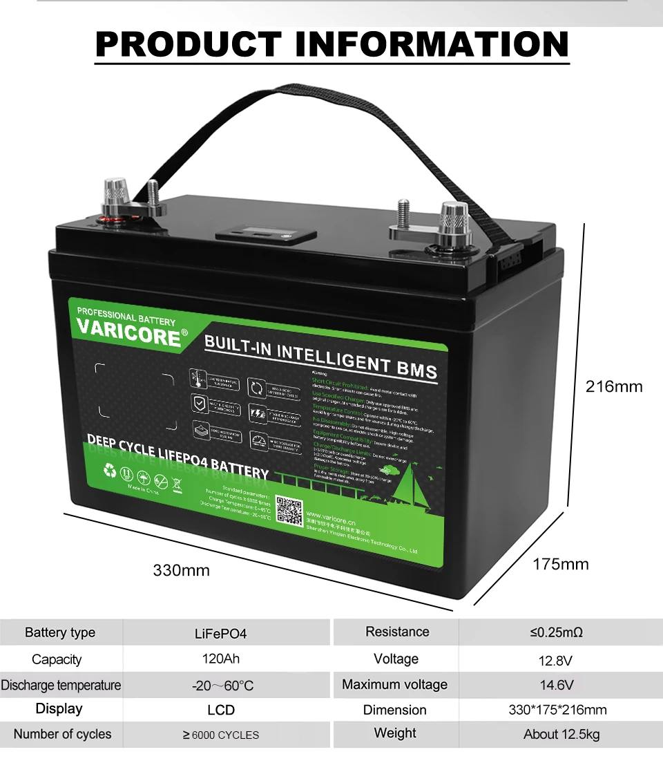 VariCore 12.8V 340ah 310ah 120AH LiFePO4 Battery 12V Lithium Iron Phosphate Batteries Cycles Touring car 14.6V Charger Tax Free 22 kf S813efdb06b2247f9a529928e165a2525G