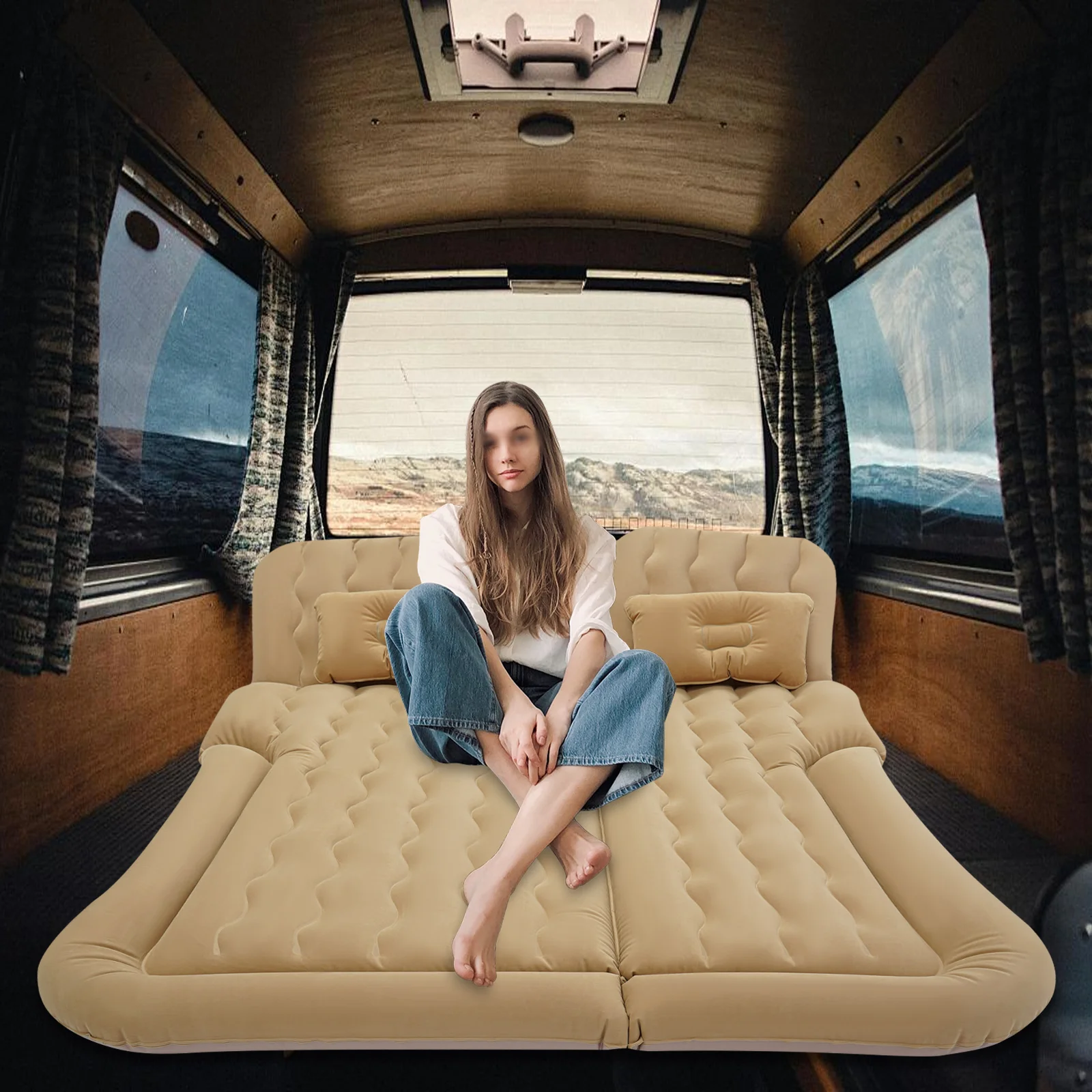 SUV Air Mattress With Pillows, Thickened Inflatable Car Bed Set, For Comfortable Camping & Travel Sleep For Road Trip & Outdoor 7 kf S816ab374f819479fabedbd7a5a7fc40c6