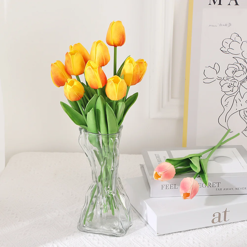 10PCS Artificial Tulips Flower Realistic Touch Tulip Flowers Fake Tulips Flowers for Home Table Vase Decor Wedding DIY Bouquet 12 kf S8200b34d21734ebabf43fcd170cdb6c5m