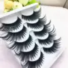5 Pairs Black False Eyelashes Exaggerated Thick Lashes Cat-Eye Fluffy Faux Mink Lashes For Daily & Party Makeup