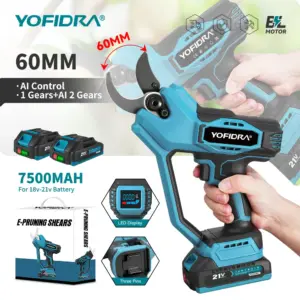 YOFIDRA 60MM Brushless Electric Scissors Automatic Speed Control Pruner Shear Cutting Power Tool Sets for Makita Battery Pin