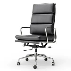 Adjustable Genuine Leather Office Chair with Lumbar Support Alloy Arms Base Executive Chair Ergonomic Desk Computer Chairs 6 kf S85995ab5c1964bbbbd1f13531750326bt