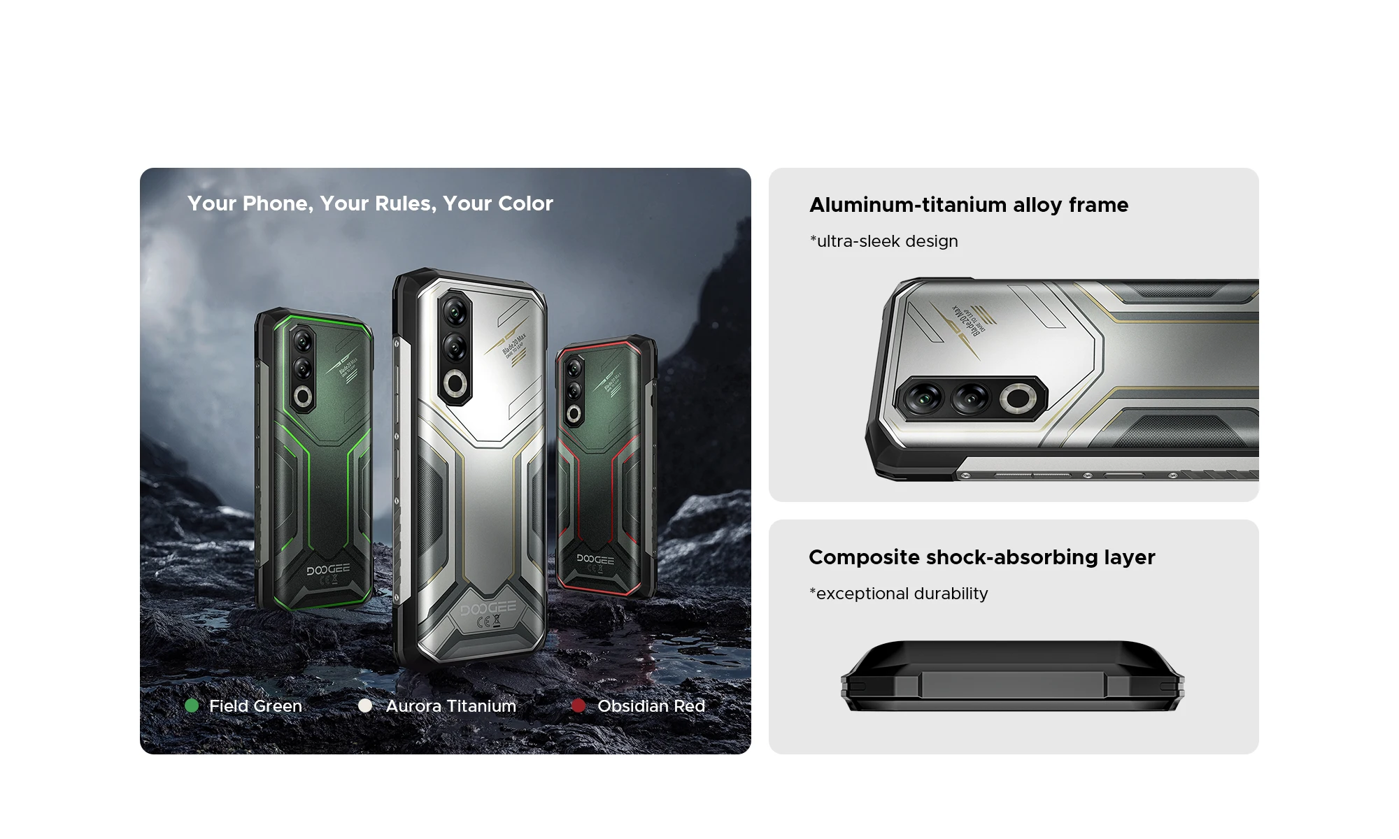 DOOGEE Blade20 Max Rugged Phone 36GB RAM(12+24) 1TB ROM Gemini AI 6.6" 120Hz 11800mAh Battery Android 15 Helio G100 Smartphones 13 kf S8747f7bab0ce4b4dba4cea3d5839d201m