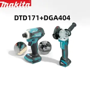 Makita DGA404 18V Wireless Angle Grinder And DTD171 Impact Drill Combo for Woodworking And Metalworking Tools Set