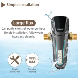 Whole House Sediment Water Filtration System - 40 Micron Filter with Quick Shutoff Valve for Easy Tool-Free Installation 4 kf S881f4952475a4717b9d0c8837c0905565
