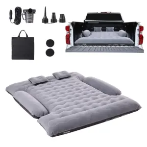 SucceBuy Truck Bed Air Mattress for 6-6.5 ft Full Size Truck Beds Inflatable Air Mattress Camping Bed with 12V Air Pump 2 Pillow