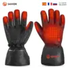Savior Heat Winter Outdoor Sports Genuine Leather Sheepskin Electric Heating Gloves Motorcycle Gloves Hiking Gloves Waterproof