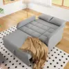 Adjustable Back Multifunctional Folding Sofa Bed 180x127cm Ideal for Small Living Room Spaces 2 Seats Gray