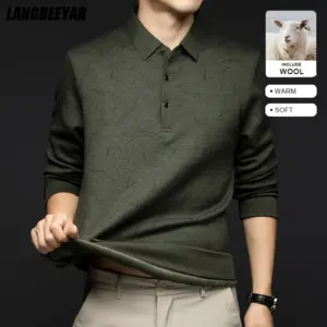 Top Grade Wool+Mulberry Silk Turndown Collar Casual New Brand Fashion Pullover Hoodies Street Velvet Sweatshirts Men's Clothing