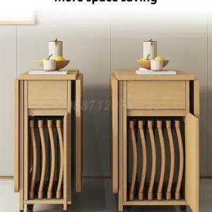 To Save Space Movable 1.3m Wood Table With 0/2/4 Chair Combination Set Foldable Dining Table For Small Household Folding Table