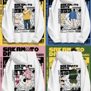 Nowe anime SAKAMOTO DAYS Bluzy z nadrukiem Bluzy męskie i damskie Jesień Zima Hip Hop Harajuku Ubrania Bluzy Bluzy z kapturem Y2K
