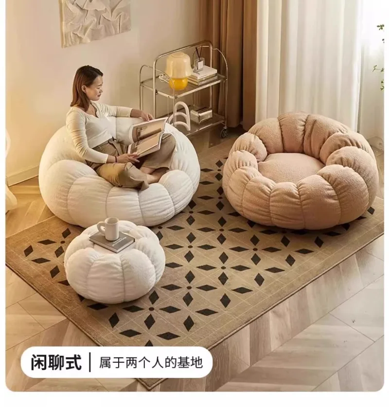 Lazy Pumpkin Sofa Nordic Style Large Single Sofa Chair EPS Particle Fill Soft Comfortable Home Living Room Balcony Bedroom Sofa 23 kf S8d83a06a45fa4e01a1dd662dba0b49471
