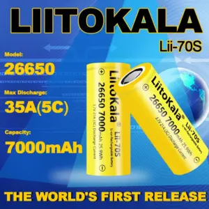 1-30pcs LiitoKala LII-70S 26650 3.7V 7000mA 35A power Rechargeable lithium battery 26650 Suitable for Flashlight batteries