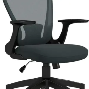 Vinsetto Mesh Office Chair, Ergonomic Computer Desk Chair with Flip-up Armrest, Lumbar Back Support, Adjustable Height, Swivel W