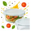 Round glass container 950 ml Bimberek. A hermetic container for storing food and takeaway lunches.