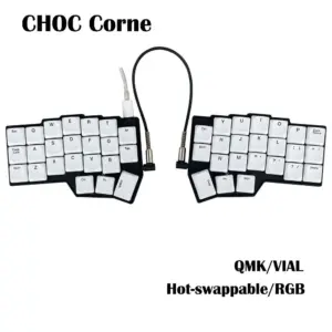 CHOC Corne Low Profile Split Mechanical Keyboard Wired Hot-swap Kaih Chocalate V1/V2 Switch Wired RGB VIAL Programmable