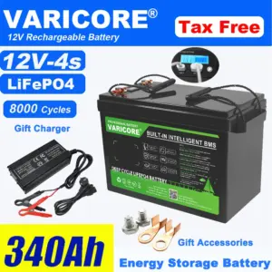 VariCore 12.8V 340ah 310ah 120AH LiFePO4 Battery 12V Lithium Iron Phosphate Batteries Cycles Touring car 14.6V Charger Tax Free