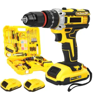21V Cordless Power Drill,Handheld Screwdriver Drill Set with 25+3 Torque Setting,2.0Ah Li-ion Battery&Fast Charger,2-Gear Drill