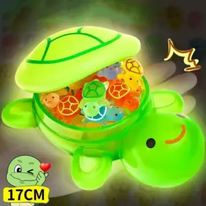 17cm Mini Turtle Toy Storage Box Luminous Colorful DIY Desktop Ornaments Large Jewelry Box for Children