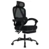 Ergonomic Office Chair with Retractable Footrest, Desk Chair with Adjustable Backrest, Headrest, Computer Chair