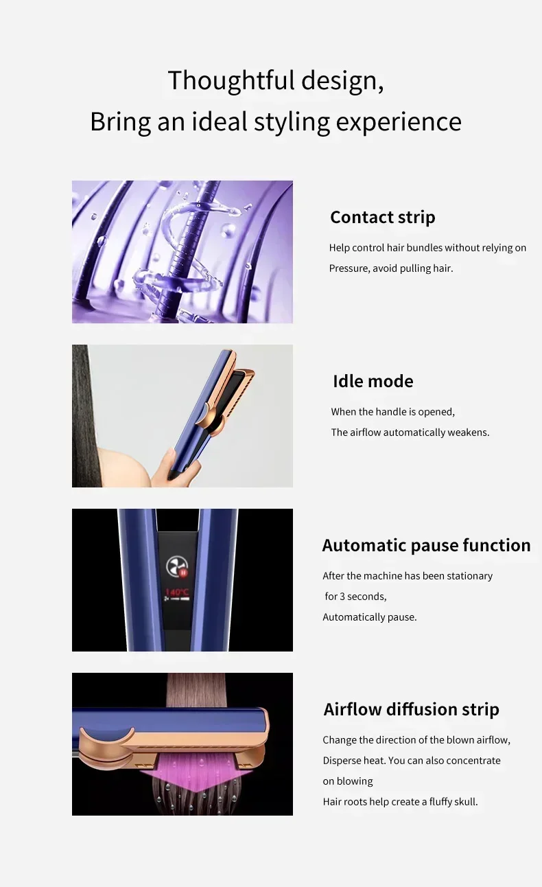 Professional 2 IN 1 Hair Straightener Dryer Negative Ion Dual Voltage Portable Wet & Dry Tool 14 kf S9241c959feef440e892bb85f2e256e2as