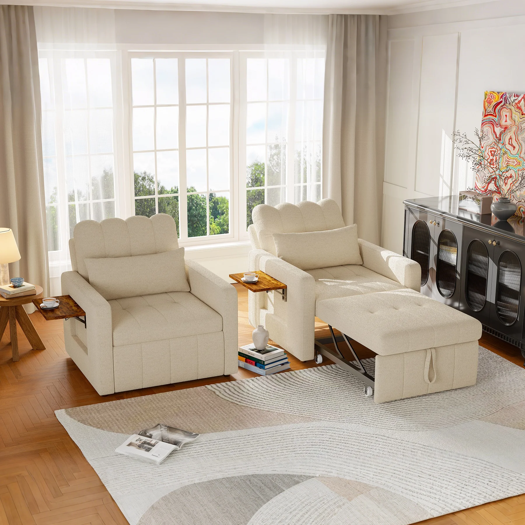 Rosahqnda Folding Sofa Bed,Sleeping Chair with Adjustable Backrest&table&Side Pocket,Relaxing Chair for Living Room,Bedroom 13 kf S928249998a214bd3a93f7395e42547d1Z