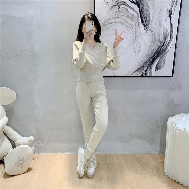 Elegant Tracksuit Sexy Two Piece Set Women Korean Style Ribbed Knitted Backless Top And Long Harem Pant Suit Autumn Outfits y2k 16 kf S92b60c5db81040fc8f9cda4d92e5b484h
