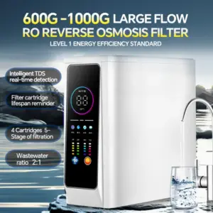 BROVA 1000G Reverse Osmosis Water Filtration System High Flow Rate Direct Drinking Water Purifier Intelligent real-time TDS det