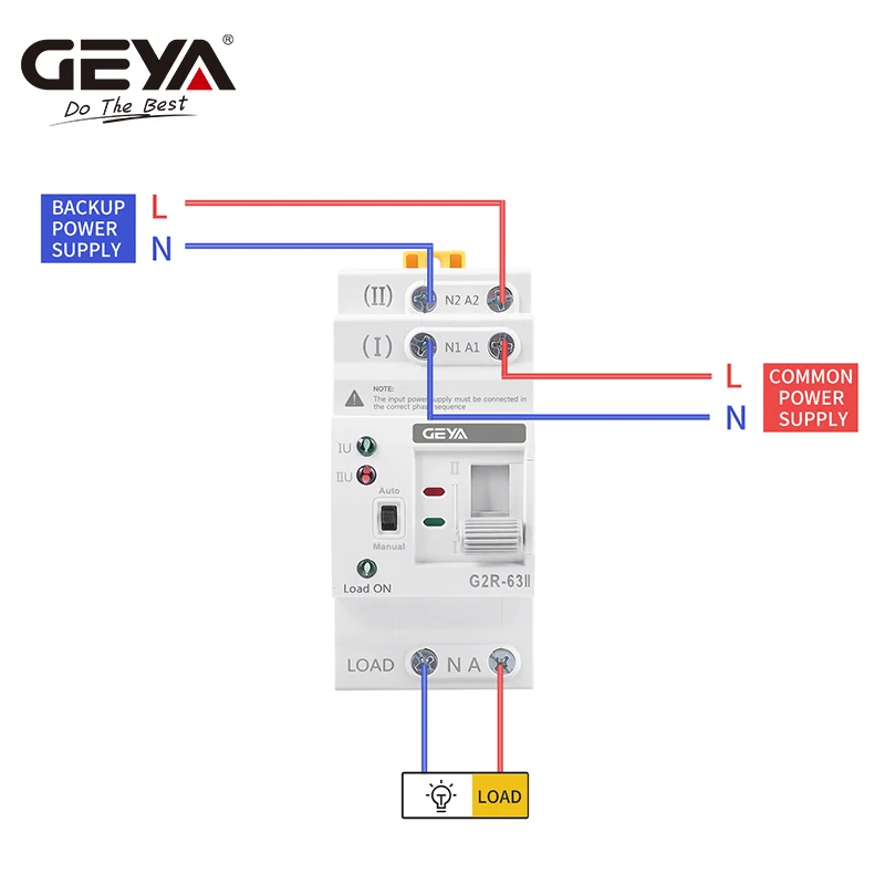 GEYA G2R ATS Mini Automatic Transfer Switch 220V Din Rail Dual Power Electrical Selector Switches Uninterrupted Power 63A 110V 9 kf S935ed917065746128e1089daa07f9841L