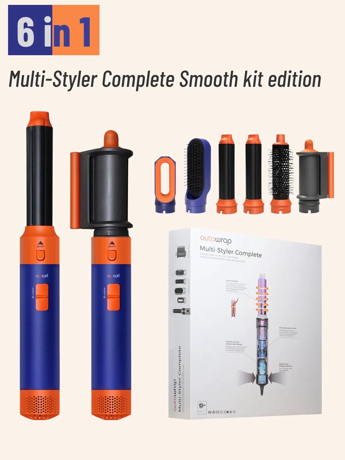 6 in 1 Hair Dryer Multi Styler With Hair Brush Curling Iron Hair Straightener Personal Care Styling Tool Hair Dryer Multi Styler 12 kf S938d51fedc5145f586f2caecc6de495dS