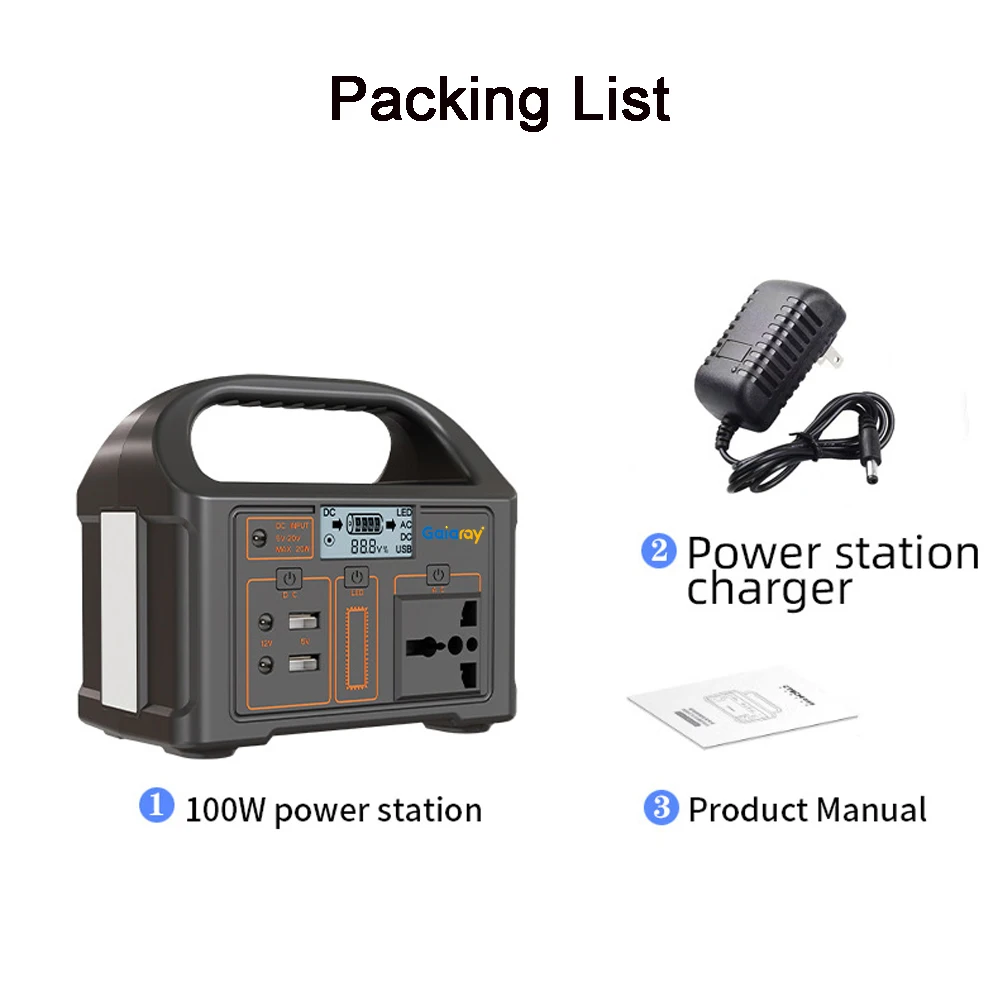 Gaiaray 100W Portable Power Station 76.8Wh LiFePO4 Solar Generator 220V Power Station 24000mAh Power Bank for Outdoor Camping 20 kf S93ef799427534ceeafc9ca5e1c27152fa
