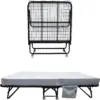 75''x31'' Deluxe Diplomat Folding Bed with Mattress for Adults, Portable Foldable Bed Super Strong Frame, Fold Up, Roll Away