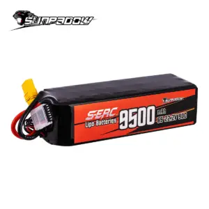SUNPADOW 9500mAh 6S RC Lipo Battery for 22.2V 90C with XT90 Connector for RC Airplane Aircraft Quadcopter Drone FPV Helicopter