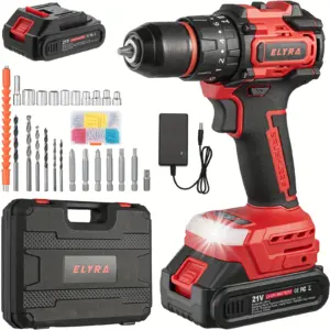 Wireless impact drill (brushless), handheld electric drill, portable power tool, 21-volt lithium battery 2000mAh