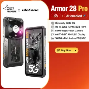 【New】Ulefone Armor 28 Pro 5G AI Rugged Phone 10600mAh 6.67”AMOLED 64MP Smartphone 512GB ROM 120W Android 15 Mobile phone