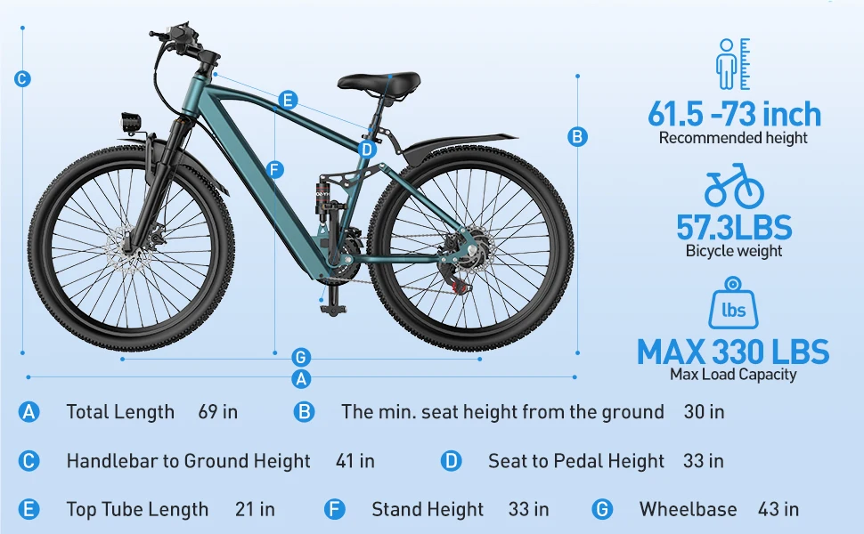 Aairsk GT900 Adult Electric Bike Peak 540W 36V13AH Battery Commuter E-bike Off-road 24inch Tire City Dual Suspension E-Bicycle 16 kf S9859cb77cd7946198ab5544819dfe226q