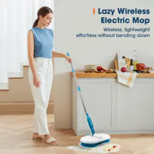 USB Electric Floating Mop Floor Wiper, Wireless Rotating Cleaning, Rotating Polishing Mop for Various Microfiber Pads Sweeping