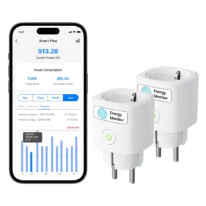 Meross Matter Smart Wi-Fi EU Plug with Energy Monitor Function Work with Apple Homekit Google Home Smartthings Alexa