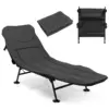 Carp lounger with removable mattress and 6-compartment Adjustable backrest, foldable camp bed up to 200 kg, fishing seat