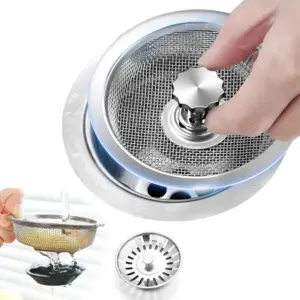 Kitchen Sink Stainless Steel Filter Sewer Mesh Strainers Bathroom Sink Floor Drain Hair Waste Filter Drain Basket Hole Filter