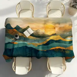 Mountain Land Table Cloth Party Decor Dining Room Home Kitchen Patios Waterproof Stain-Proof Table Cloth
