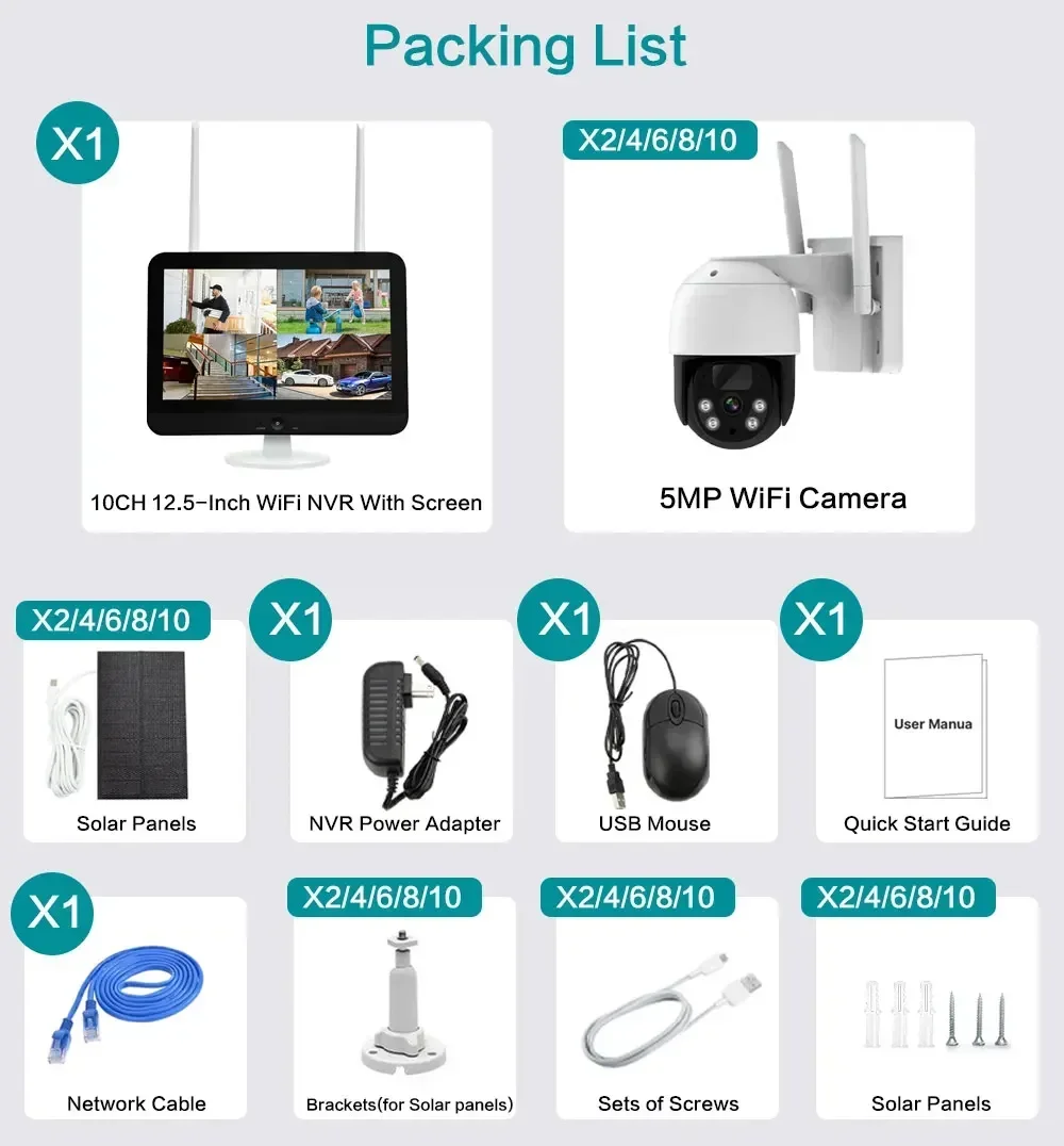 16CH 5MP WIFI Solar PTZ IP Camera System 12.5" LCD Screen Monitor NVR Kit PIR Detection Wireless CCTV Cameras Video Surveillance 9 kf Sa239fa5195f2438cba08ea8c7905066eB