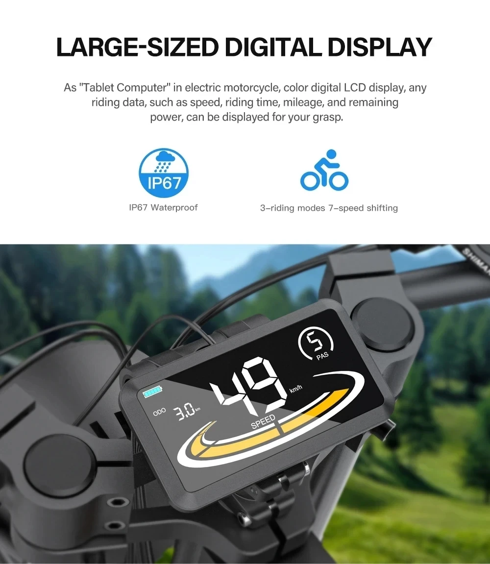 COSWHEEL Electric bike GT20 PRO 3000W Dual Motor 48V 40AH Electric Bicycle 20 Inch Fat Tire Off-Road Mountain EBike 24 kf