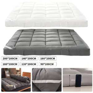 Thickened Mattress, 3D Fiber Soft Cushion, Household Bedroom Mattress, Non-slip Mattress with Band, Multiple-sizes Optional