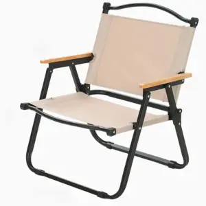 Outdoor folding chairs, portable picnic chairs, ultra-light fishing camping chairs, beach chairs(Material:Beige,Size:20.5X20.9X3