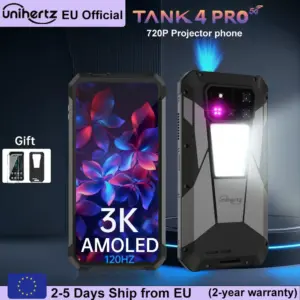 Unihertz 8849 Tank 4 Pro Rugged Projector Smartphone 36G+1TB 5G Al Dimensity 8300 3K 6.73" AMOLED Android 14 11600mAh Battery