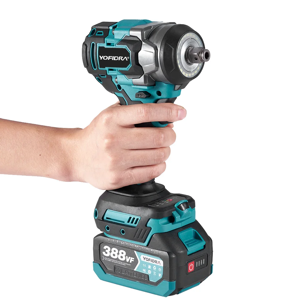 YOFIDRA Brushless 1200N.M Torque Electric Impact Wrench Cordless Electric Screwdriver Power Tools For Makita 18V Battery Pin 19 kf Sa46eaf83c04944e68741d913149cbc974