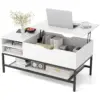 Coffee Table with Liftable Top, Coffee Table Height Adjustable, Living Room Table with Hidden Storage Compartment